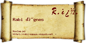 Rabi Ágnes névjegykártya