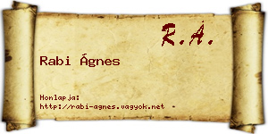 Rabi Ágnes névjegykártya