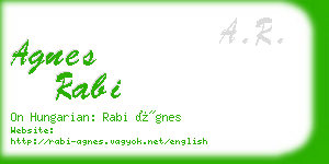 agnes rabi business card